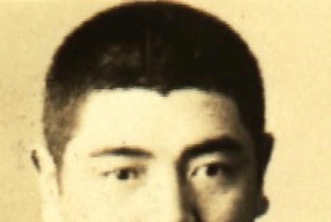 Portrait of Kenichi Oshita, a Waseda University baseball player (ddr-njpa-4-1629)