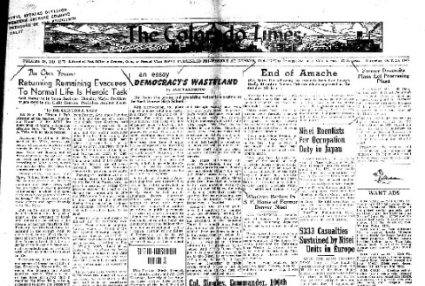 Colorado Times Vol. 31, No. 4377 (October 20, 1945) (ddr-densho-150-88)
