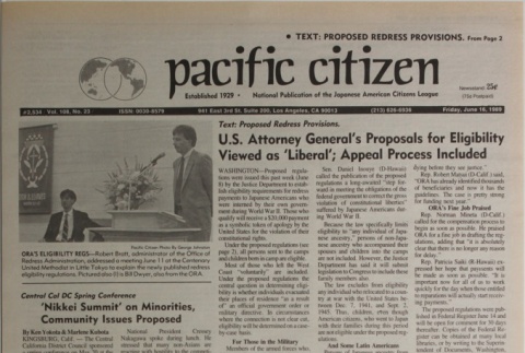 Pacific Citizen, Vol. 108, No. 23 (June 16, 1989) (ddr-pc-61-23)