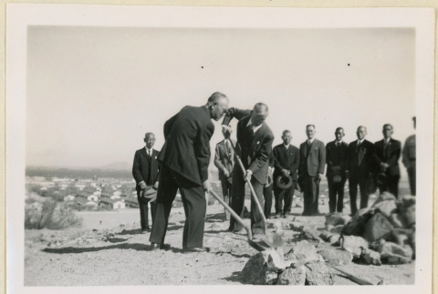 Groundbreaking ceremony for Honor Roll monument (ddr-densho-37-1187)