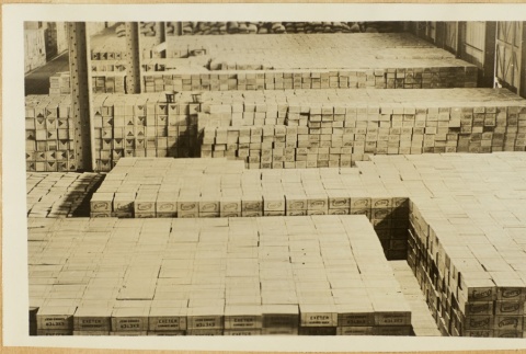 Boxes of food rations in a warehouse (ddr-njpa-13-280)