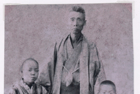 Portrait of Jinta Isoshima and Two Children (ddr-densho-477-9)