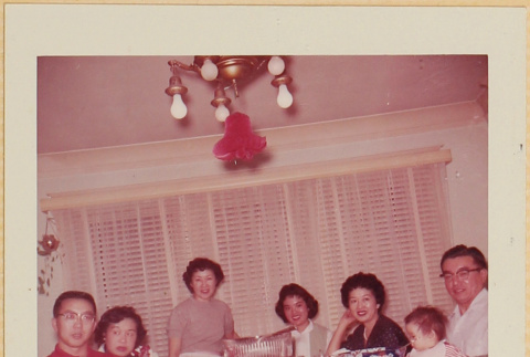 Group around dinner table (ddr-densho-522-571)