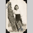 Woman standing by tree (ddr-densho-587-51)