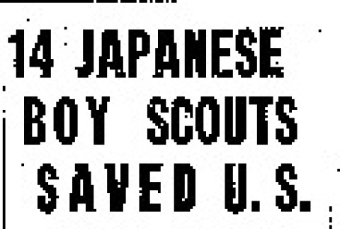 14 Japanese Boy Scouts Saved U.S. Flag in Riot (December 9, 1942) (ddr-densho-56-866)