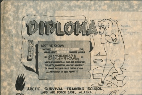 Arctic survival training diploma (ddr-densho-321-348)