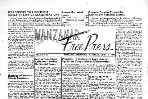Manzanar Free Press Vol. 6 No. 103 (June 16, 1945) (ddr-densho-125-348)