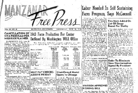 Manzanar Free Press Vol. III No. 48 (June 16, 1943) (ddr-densho-125-140)
