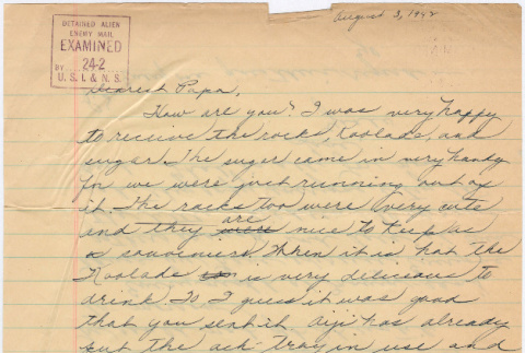 Letter from Marjorie Yohko Sumida to Chimata Sumida (ddr-densho-379-30)