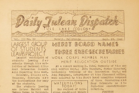 Tulean Dispatch Vol. III No. 59 (September 23, 1942) (ddr-densho-65-56)