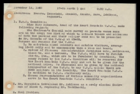 Minutes from the Heart Mountain Block Chairmen meeting, November 13, 1942 (ddr-csujad-55-315)