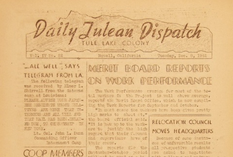 Tulean Dispatch Vol. IV No. 22 (December 8, 1942) (ddr-densho-65-113)