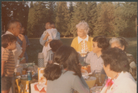 Group around picnic table (ddr-densho-523-646)