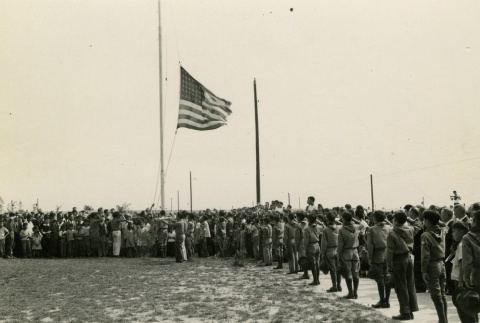 Boy Scouts at memorial service (ddr-densho-159-136)