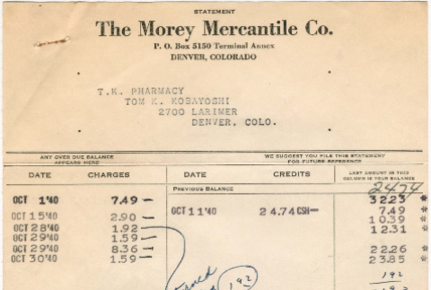 Invoice from Morey Mercantile Co. (ddr-densho-319-523)