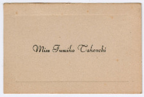 Fumiko Takeuchi's graduation name card (ddr-densho-550-117)