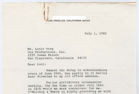 Letter from John Aiso to Loni Ding (ddr-densho-1007-933)