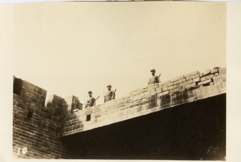 Three soldiers standing on ramparts (ddr-njpa-6-18)