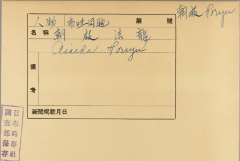Envelope of Horyu Asaeda photographs (ddr-njpa-5-280)