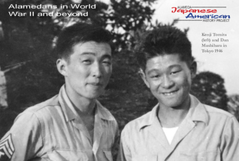 Document with photos related to lifelong friendship between Kenji Tomita and Dan Mashihara (ddr-ajah-6-49)