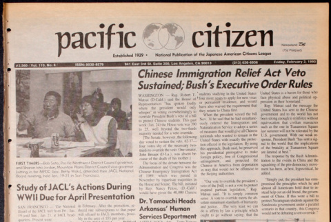 Pacific Citizen, Vol. 110, No. 4 (February 2, 1990) (ddr-pc-62-4)
