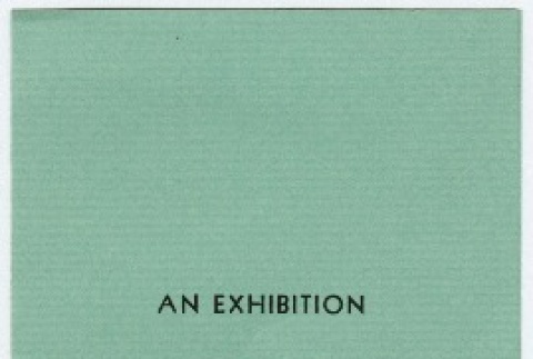 Pamphlet of the Baltimore Museum of Art exhibition of Elinor Ulman's paintings with handwritten note to Kaneji Domoto from Elinor Ulman (ddr-densho-329-387)