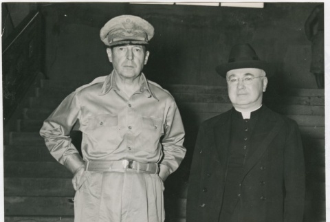 Cardinal Spellman and General MacArthur (ddr-densho-299-201)