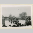 Drum and bugle corps perform for a crowd (ddr-densho-37-1432)