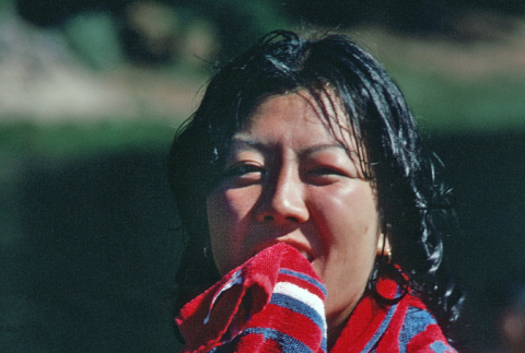 Kathy Kashima drying off after boat sink (ddr-densho-336-1119)