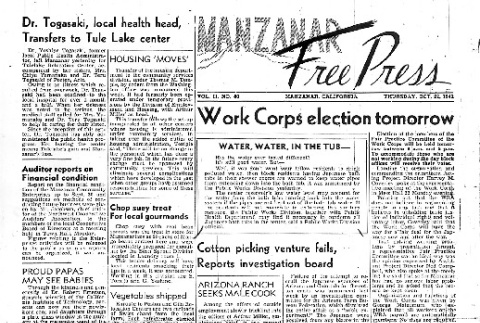 Manzanar Free Press Vol. II No. 40 (October 22, 1942) (ddr-densho-125-84)