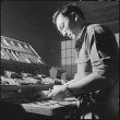 Japanese American working on camp newspaper (ddr-densho-37-460)