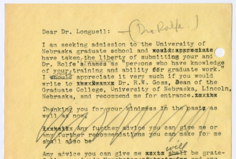 Letter from Joseph Ishikawa to Dr. Alfred E. Longueil (CC: Dr. Rolfe) (ddr-densho-468-109)