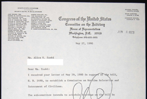 Letter to Alice Esaki from George Danielson (ddr-chijacl-1-351)
