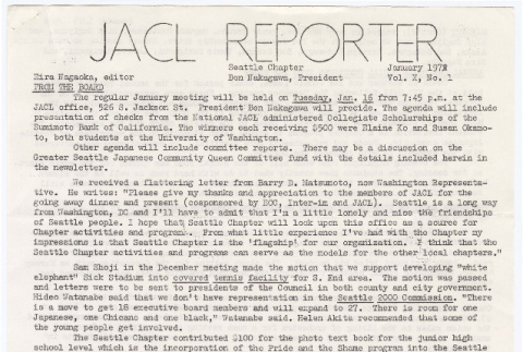 Seattle Chapter, JACL Reporter, Vol. X, No. 1, January 1973 (ddr-sjacl-1-150)