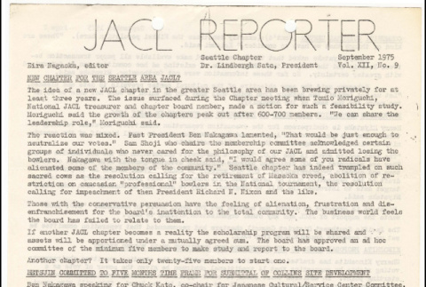 Seattle Chapter, JACL Reporter, Vol. XIII, No. 9, September 1975 (ddr-sjacl-1-248)