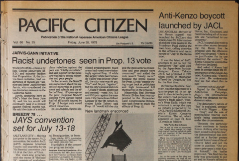 Pacific Citizen, Vol. 86, No. 25 (June 30, 1978) (ddr-pc-50-25)