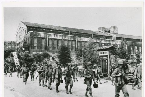 Marines walking across Navy yard (ddr-densho-1007-30)