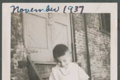 Photo of a toddler in a romper (ddr-densho-483-709)