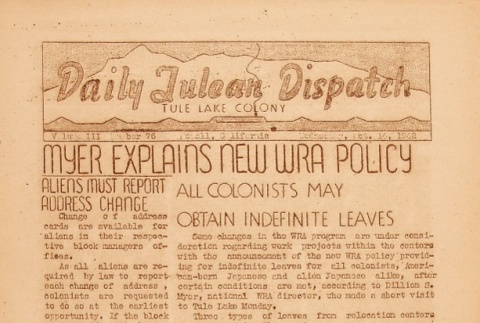 Tulean Dispatch Vol. III No. 76 (October 14, 1942) (ddr-densho-65-74)