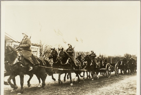 Soldiers riding horses and carts (ddr-njpa-13-635)