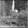 Frank Hirahara at Multnomah Falls (ddr-one-1-576)