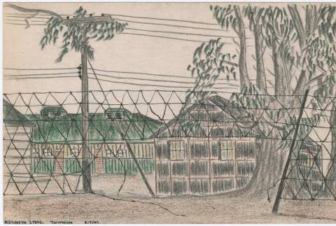 Drawing of the south side of Tanforan Assembly Center (ddr-densho-392-3)