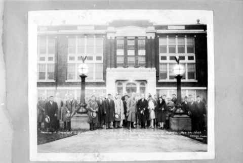 Dedication of donation of light fixtures (ddr-densho-1007-474)