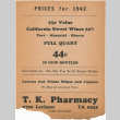 Handbills printed for T.K. Pharmacy (ddr-densho-319-563)