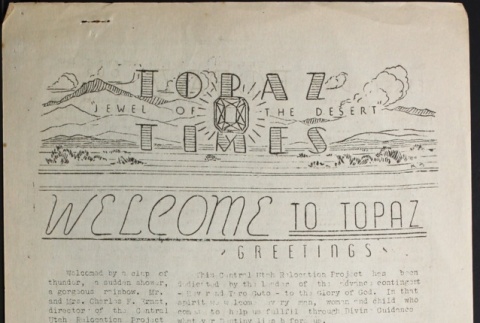 Topaz Times Welcome Issue (September 17, 1942) (ddr-densho-142-1)