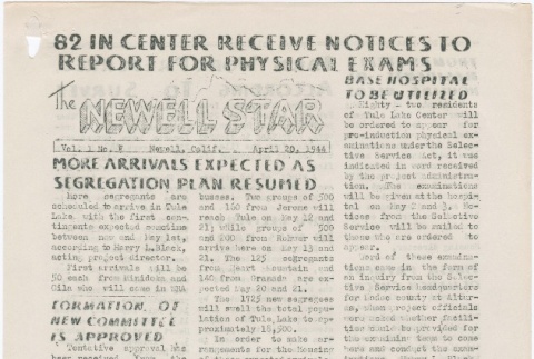 The Newell Star, Vol. I, No. 7 (April 20, 1944) (ddr-densho-284-12)