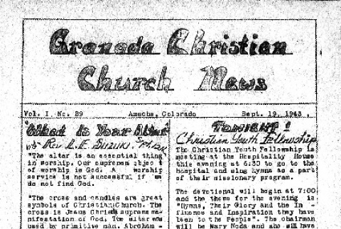 Granada Christian Church News Vol. I No. 29 (September 19, 1943) (ddr-densho-147-316)