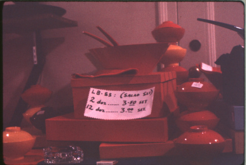 Display of salad bowl set (ddr-densho-426-339)