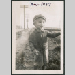Photo of a toddler in a jacket and hat (ddr-densho-483-706)