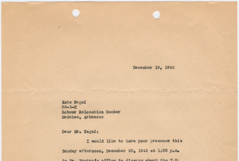 Letter from C. B. Price to Kats Nagai (ddr-densho-379-387)